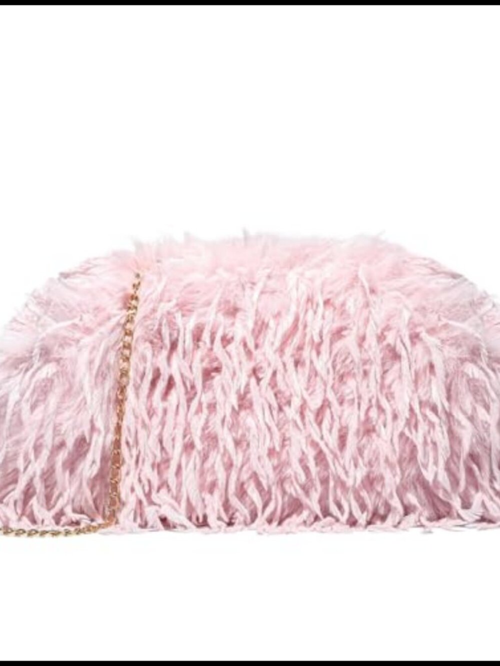 Faux Feather Clutch Purse Evening Bag Detachable Chain